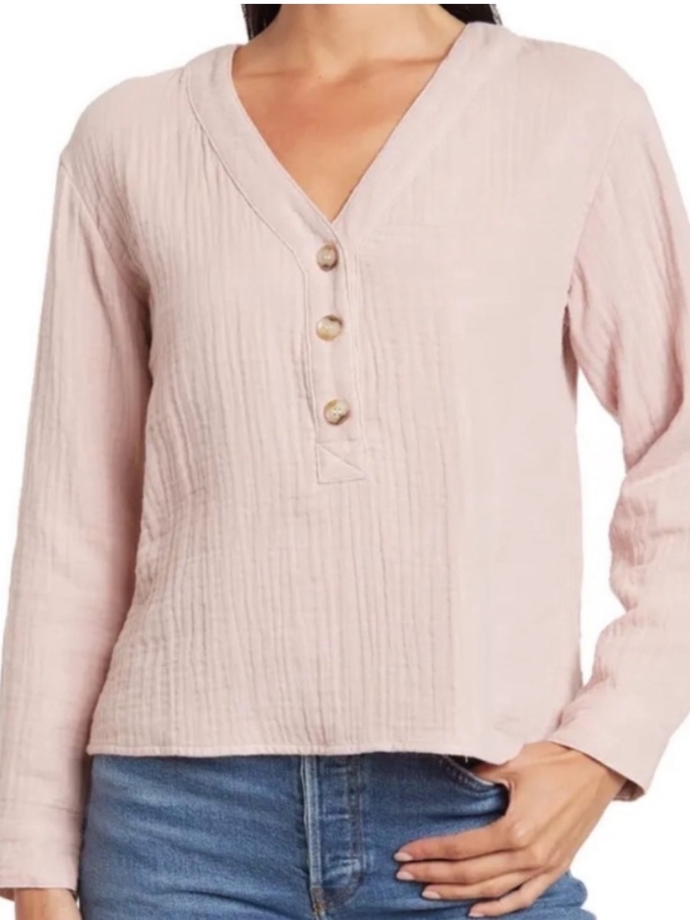 Madewell Lightspun Evert 100% Cotton Gauze Top